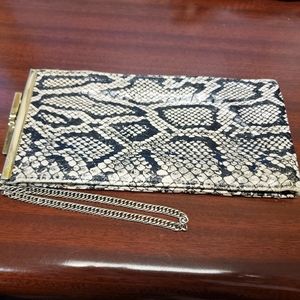 Vintage Lou Taylor Snakeskin Pattern Wristlet